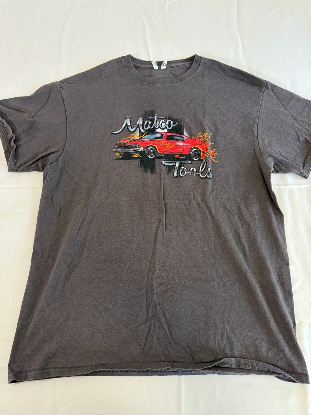 Men's Charcoal Graphic Tee with Red Car Design